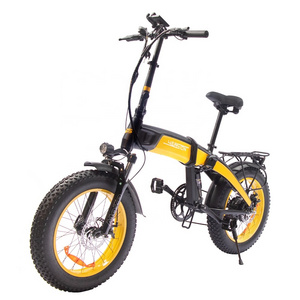 20"x 4.0 Wheel Folding e-Bike 1000W 48V Motor Mountain Bike 14Ah Lithium Battery Electric Bicycle Fat Tire Folding Electric Bike