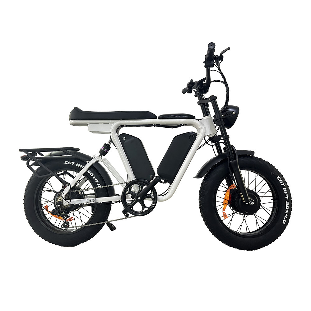 2000w electric bike dual motor 52v dual 22ah lithium battery super73 fat tire full suspension hydraulic disc break off road bike