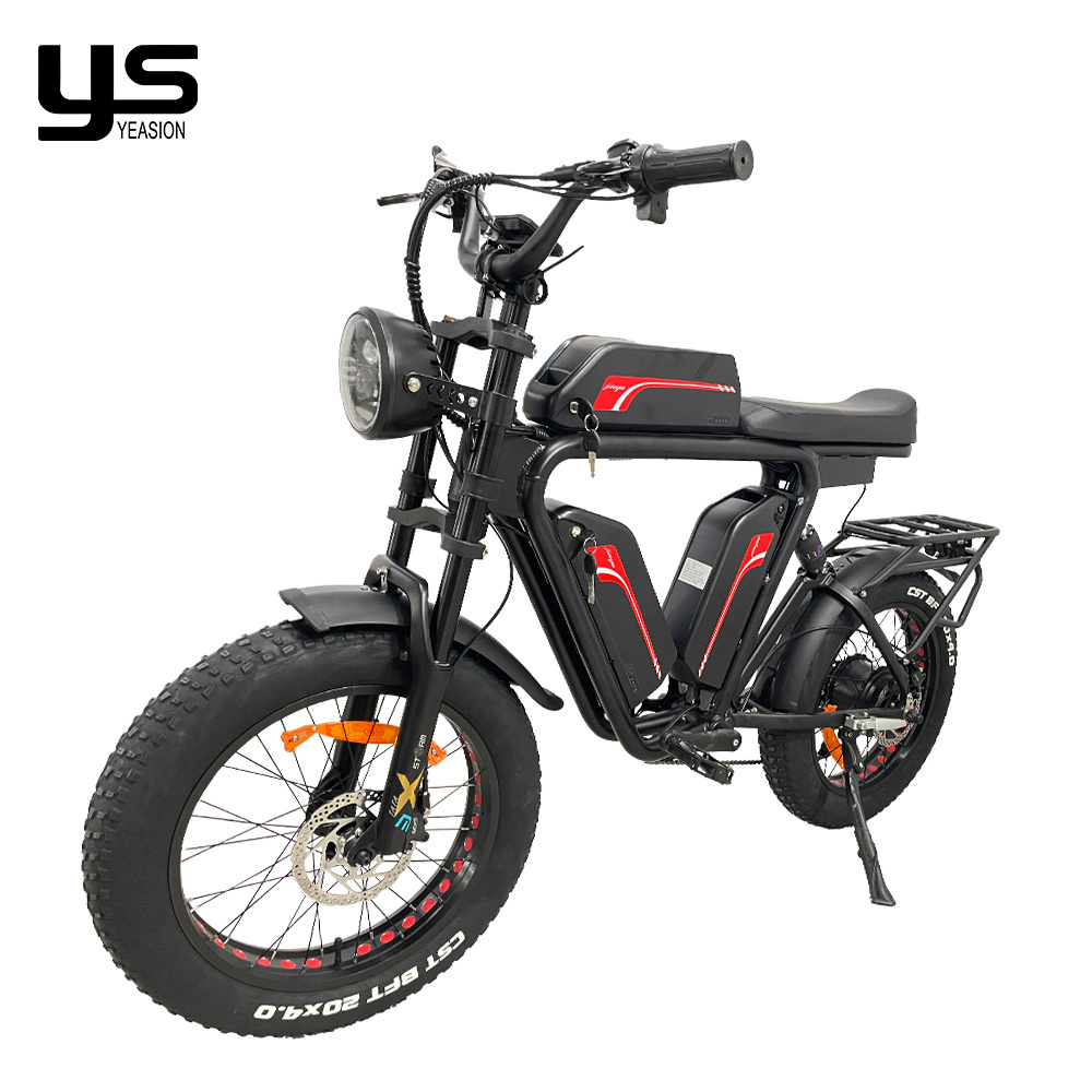 Dual Motor 48v1000w*2 Triple Battery 22Ah*3 Full Suspension Oil Brake Long Seat Fast Electric Bicycle Dual Motor Electric Bike