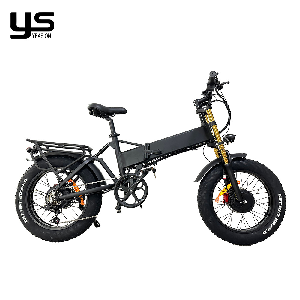 Design High Power Bafang Motor Bicycle Full Suspension E Bike Fat Tyre Folding Electric Bike 1000w Fat Tire Cheap Eu Uk New 48V