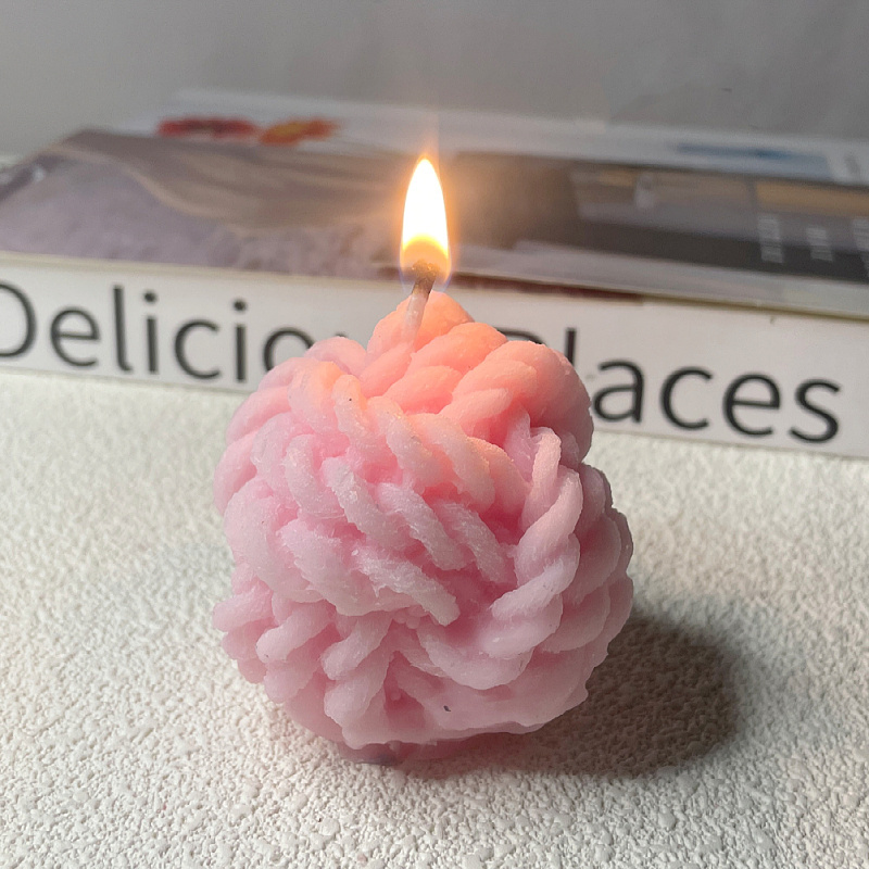 Thick yarn ball scented candle foreign trade recommended ins style decorative photography props yarn knot candles