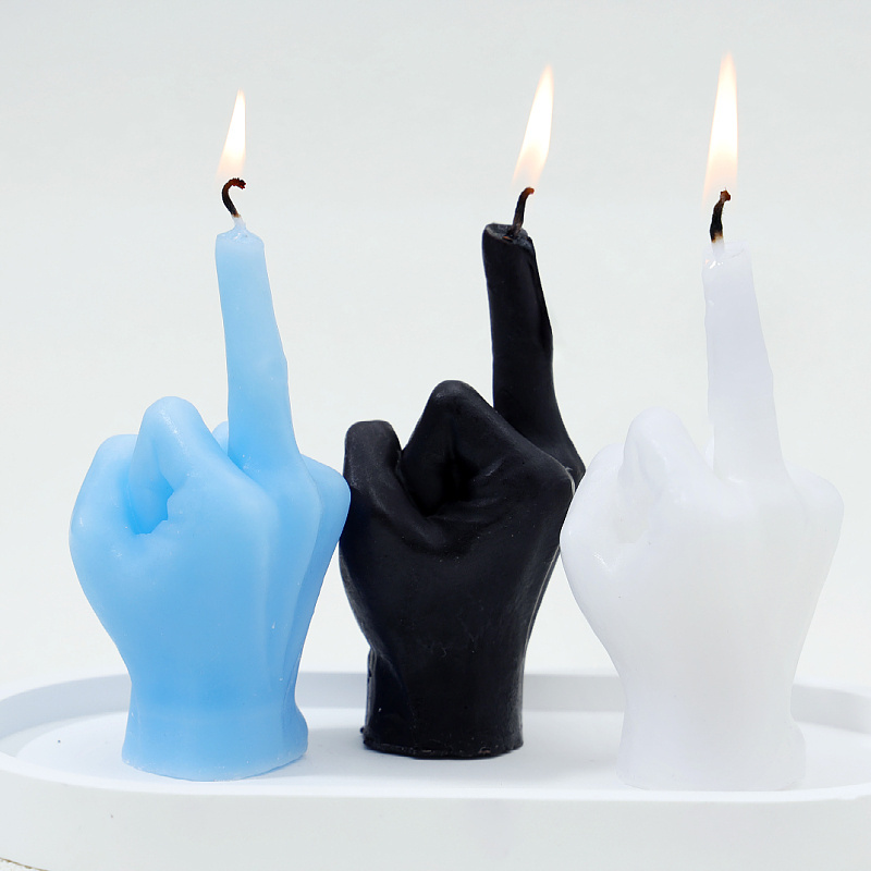 Middle finger candles creative and interesting home decoration crafts, scented candle ornaments, funny finger gifts room decor