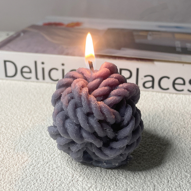 Thick yarn ball scented candle foreign trade recommended ins style decorative photography props yarn knot candles