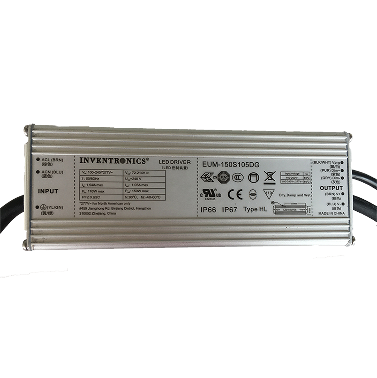 150w Inventronics constant current  waterproof ip67 selv led driver for roadway lights