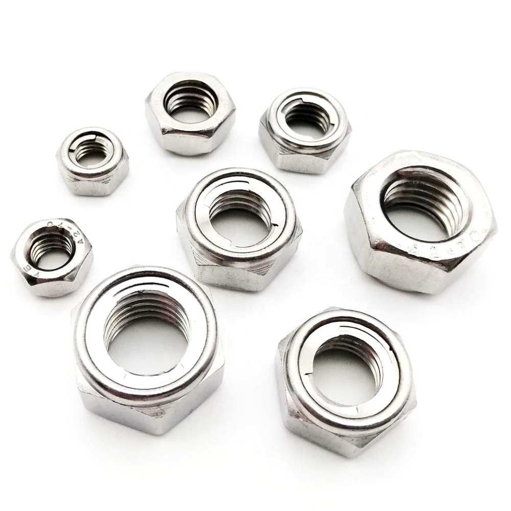 M3-M16 304 Stainless Steel DIN980 GB6184 Prevailing Torque Type Hexagon Hex Self Locking Locknut All Metal Insert Lock Nut