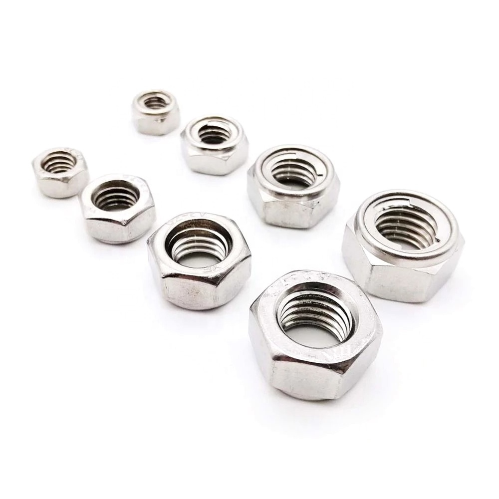 M3-M16 304 Stainless Steel DIN980 GB6184 Prevailing Torque Type Hexagon Hex Self Locking Locknut All Metal Insert Lock Nut