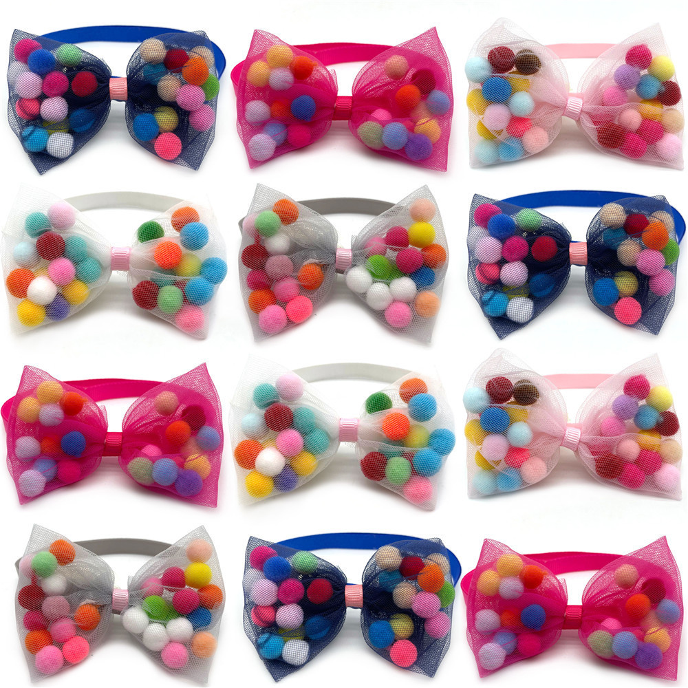 Pet Dog Grooming Accessories Cute Ball Style Puppy Dog Collar Bow Ties Accessories Pet Necktie Pet Supplies Dog Bows