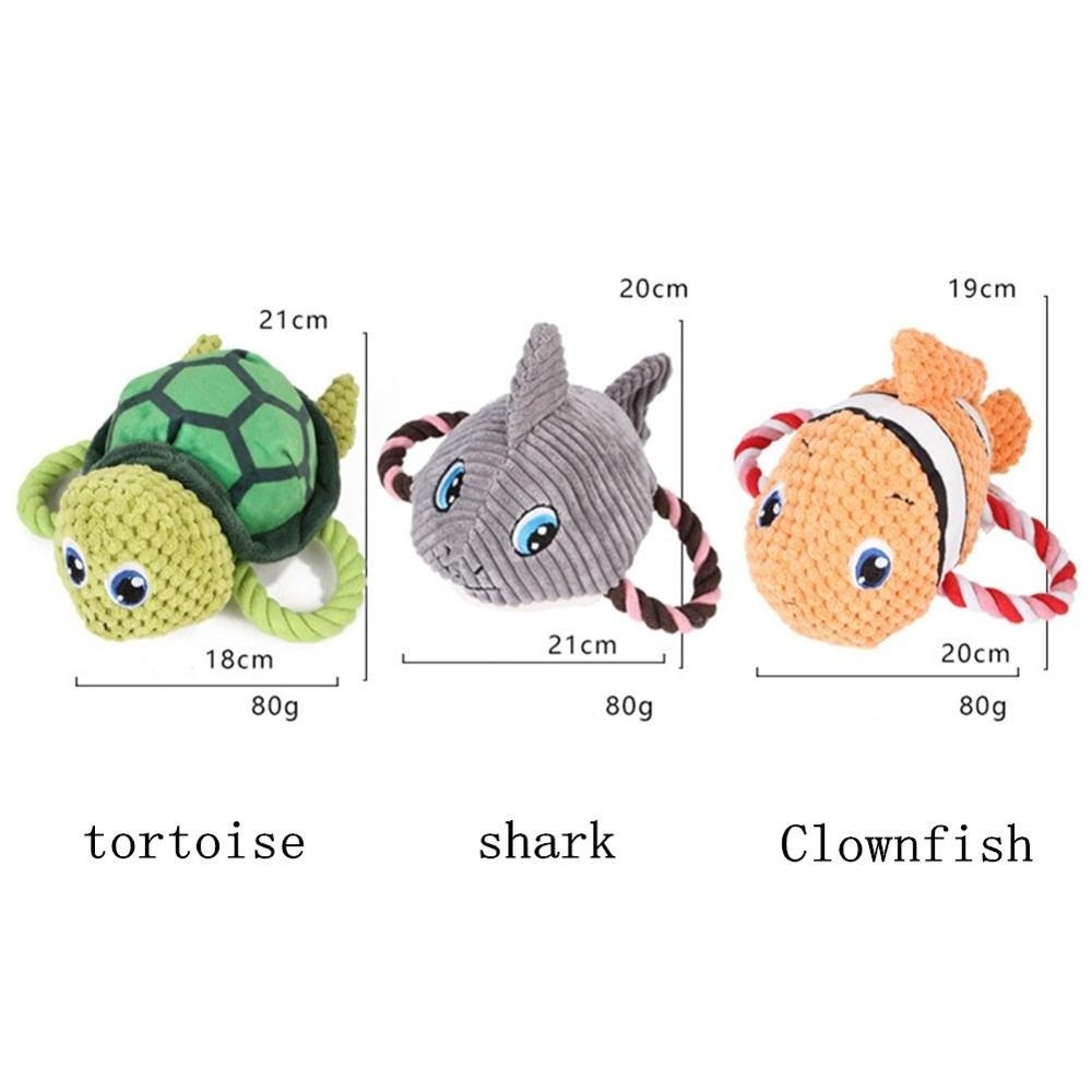 Dog Chew Pet Puppy Squeaky Toy Cute Shark Toys Stuffed Squeaking Animals Plush Tortoise Training Chewing Toys Pet Supplies