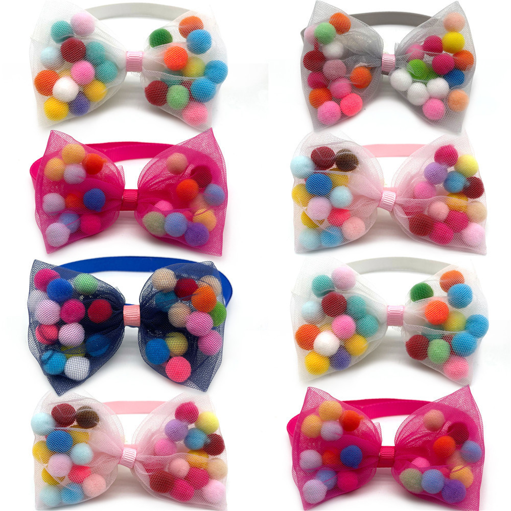 Pet Dog Grooming Accessories Cute Ball Style Puppy Dog Collar Bow Ties Accessories Pet Necktie Pet Supplies Dog Bows