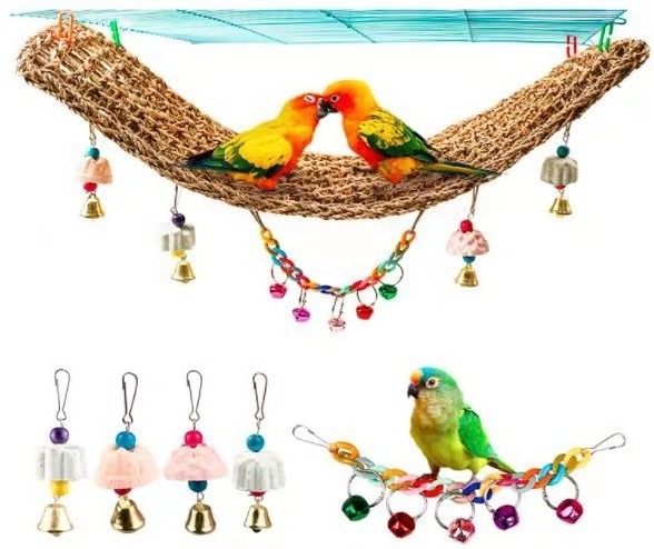 Parrot climbing ladder biting toy suspension bridge swing bird cage bird frame toy grinding stone climbing net