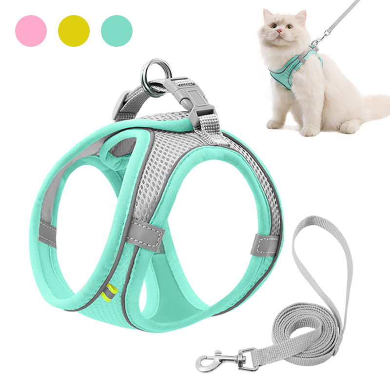 Adjustable Cat Harness Leash Escape Proof Kitten Dog Harness For Cat Small Dog Breathable Cat Harness Lead Leash Pet Accessories