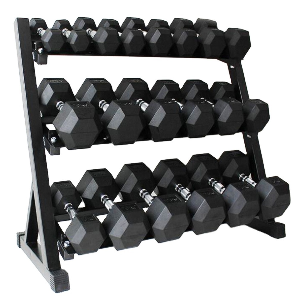 30lb weights quality equipment hexagonal black chrome rubber coated dumbbell hex dumbbells 5-50lb rubber hex dumbbells