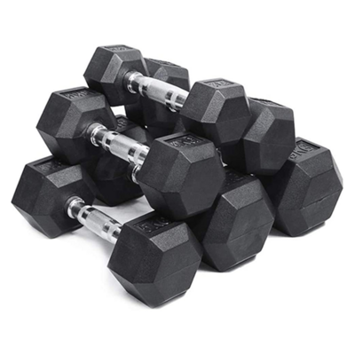 Weightlifting Muscle Training  Factory supplied Rubber Dumbbell High Quality Hex Dumbbell 5lb 10lb 15lb 20lb 25lb 30lb 100lb