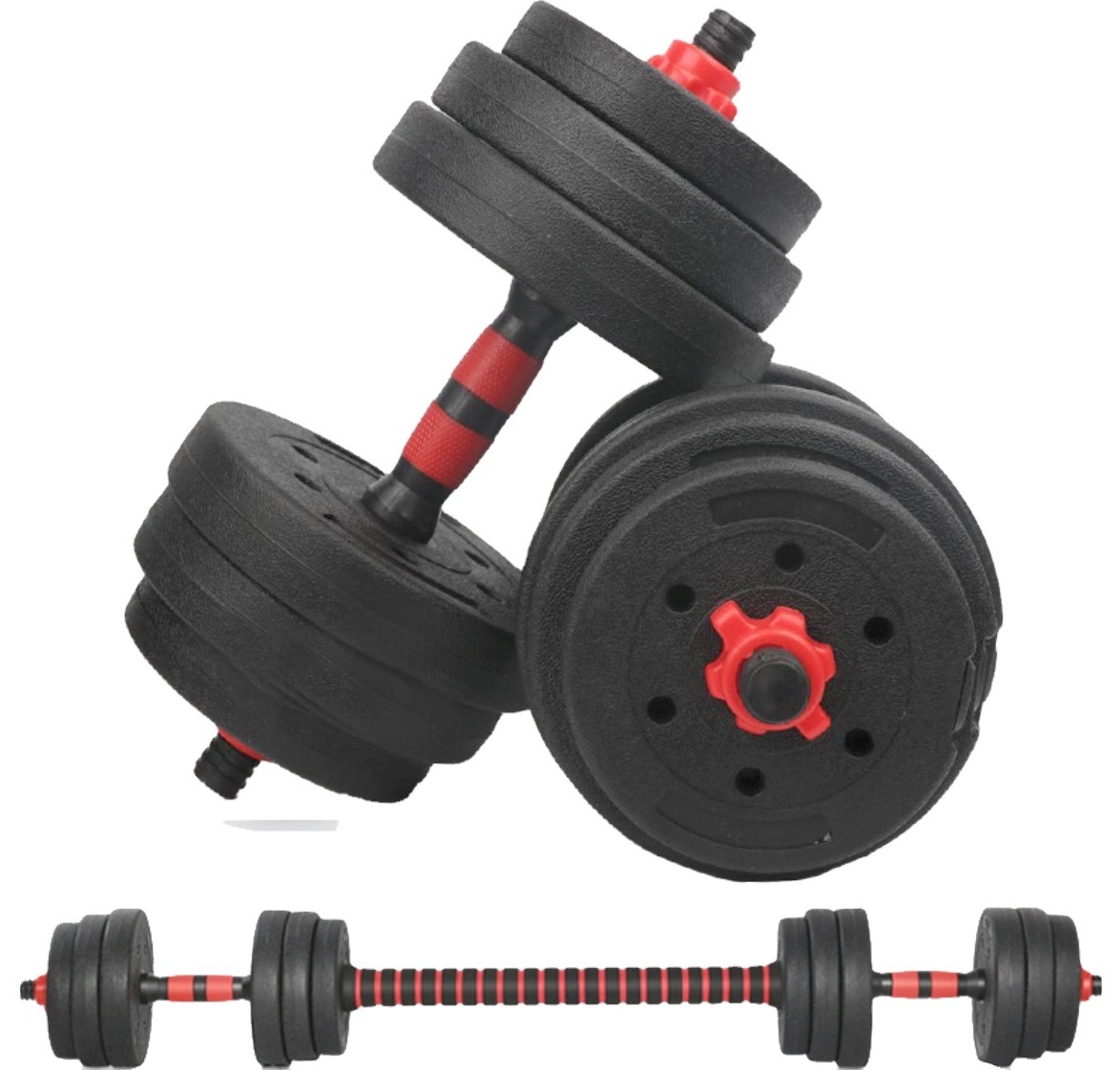 Multifunctional cement dumbbell set 20kg modern workout equipment home weight training dumbbell kettlebell barbell kit 20 kg