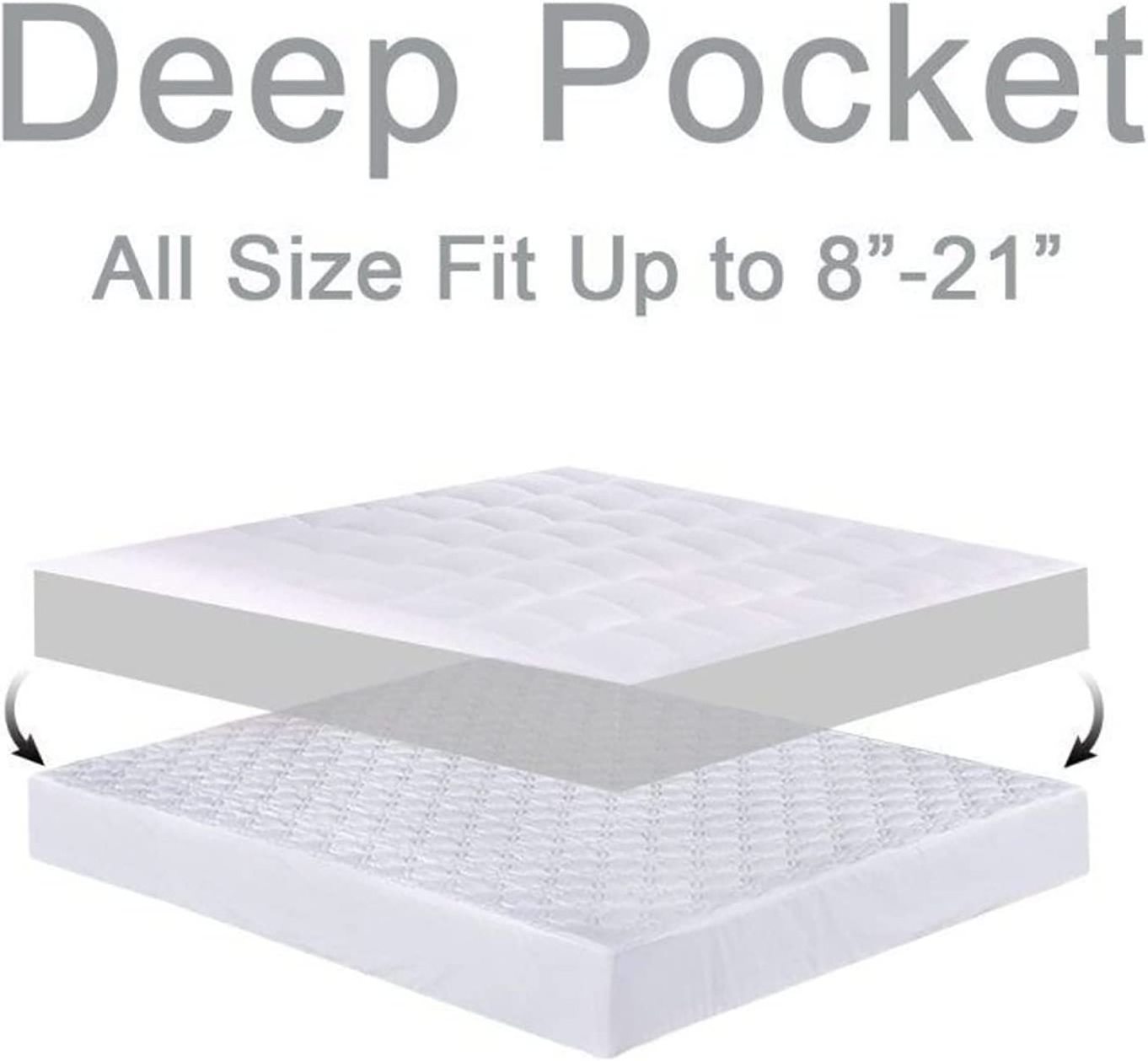 Cooling Mattress Topper King Extra Thick Mattress Pad Cover Down Alternative Bed Topper