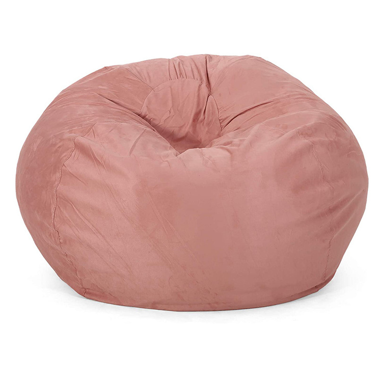 Soft Adult Resting Beanbag Round Microfiber Cover Foam Filled Bean Bag Chair For Living Room Soaf