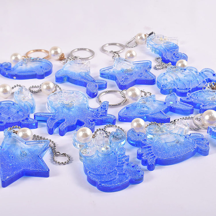 Crystal  Drip Glue Jellyfish Shell Sea Animal Keychain Silicone Resin Mold DIY Craft Ocean Series Earrings Pendant Making Mold