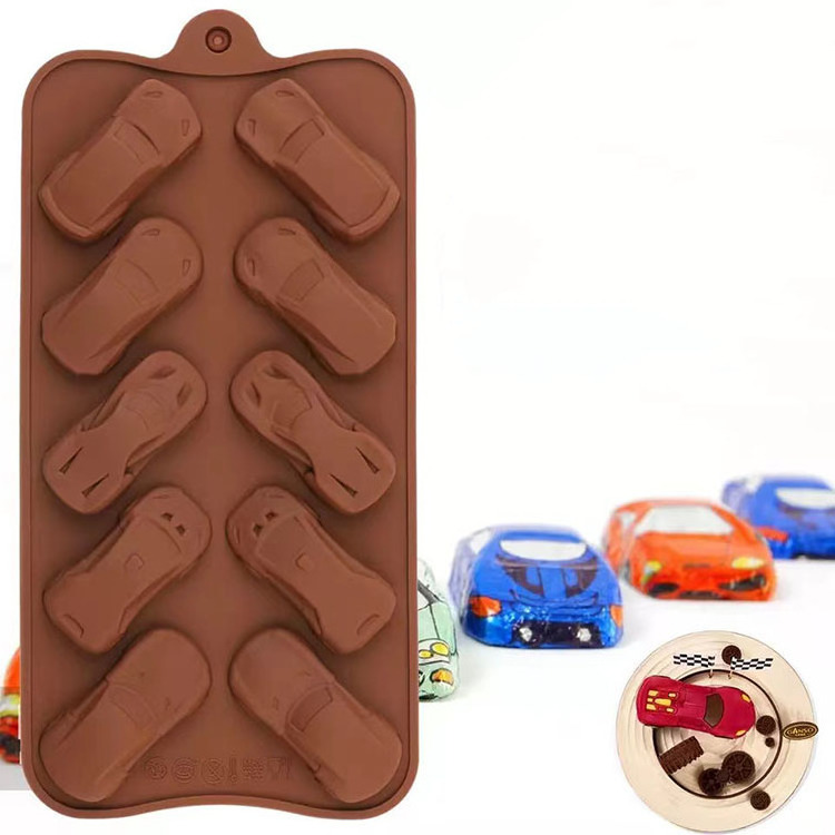 DIY 3D Racing Car Toys Chocolate Silicone Candle Mold Making Fondant Cake Decor Chocolate Baking Mould Kitchen Accessories Tools