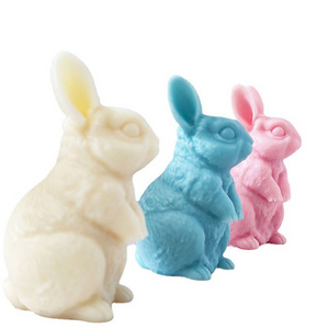 Cute Pet Vertical Ear Rabbit Candle Silicone Molds Handmade Chocolate Decoration  Aromatherapy Soap Resin Candle Silicone Mould