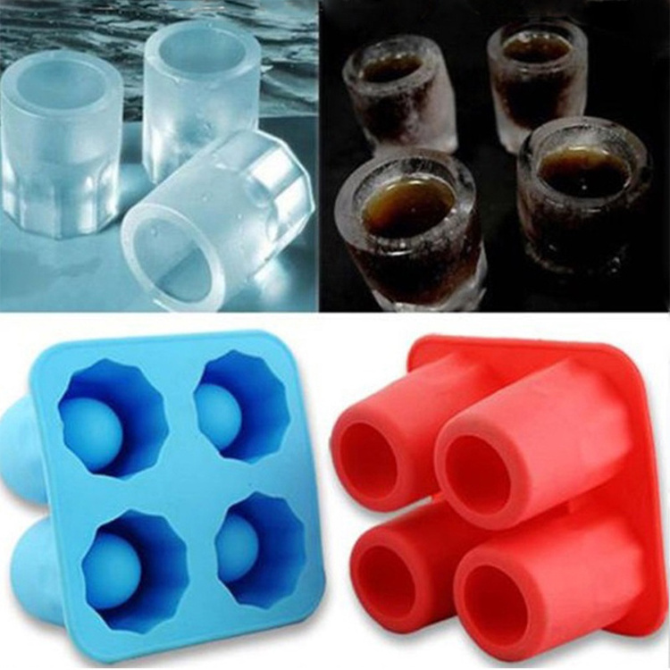 Ice Cup Cube Molds Shot Glasses Shape Food Grade Silicone Ice Molds Reusable Ice Cubes Moulds for Drinking Tool Home Gadgets