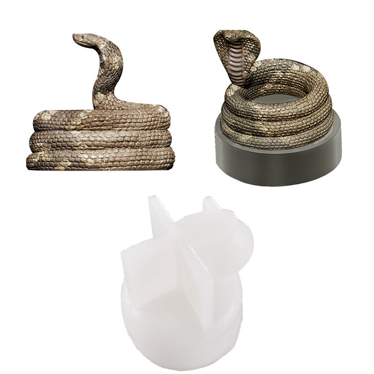 3D Cobra Concrete Candle Holder Mold Candle Stand Silicone mold Candlestick Aromatherapy Plaster Cement Resin Molds Home Decor