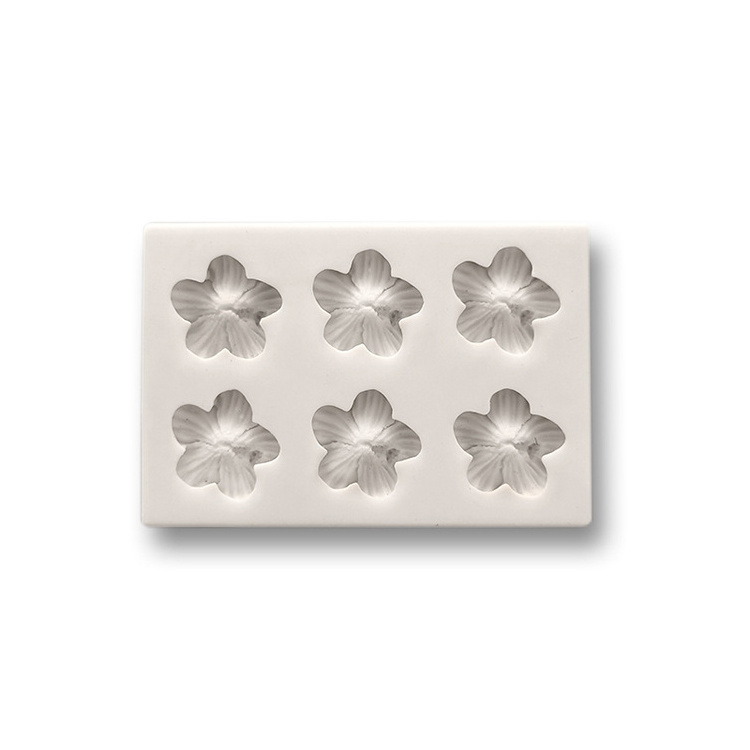 Simulation Flower 12-hole Small Flower Printed Pattern Baking Tool Fondant Chocolate Cake Silicone Mold Kitchen Accessories Kit