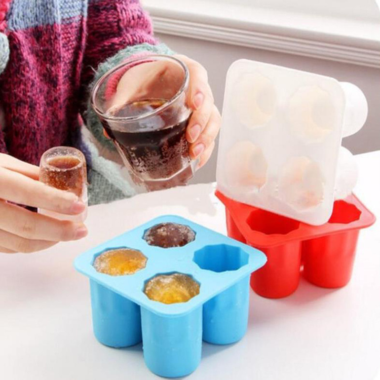 Ice Cup Cube Molds Shot Glasses Shape Food Grade Silicone Ice Molds Reusable Ice Cubes Moulds for Drinking Tool Home Gadgets