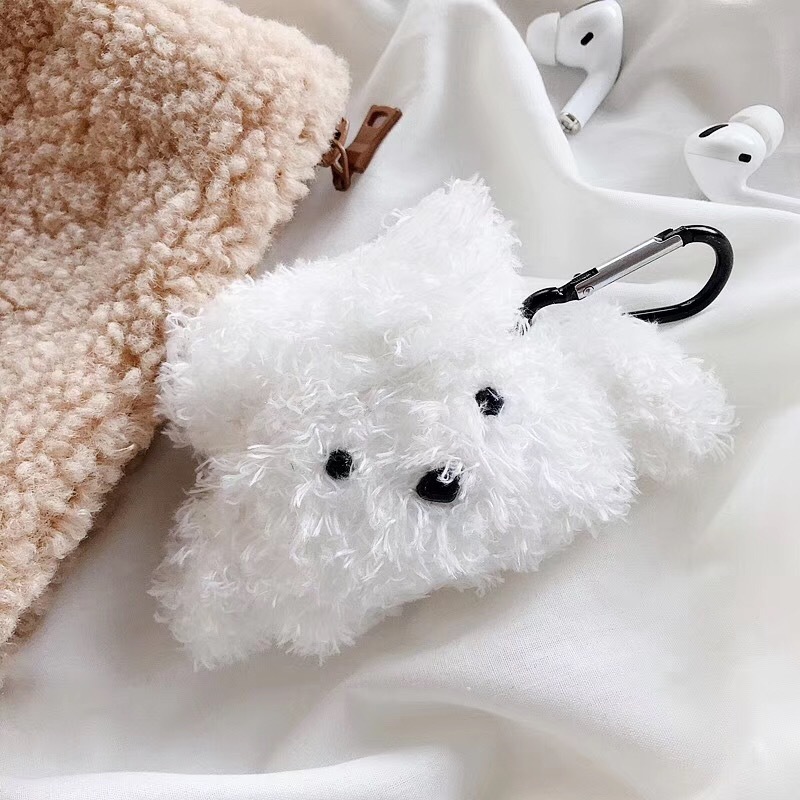 Cuddly stuffed teddy bear wireless connection fashion Shockproof Soft Silicone Apple Airpods Earphone Cases for 1 2 3 pro