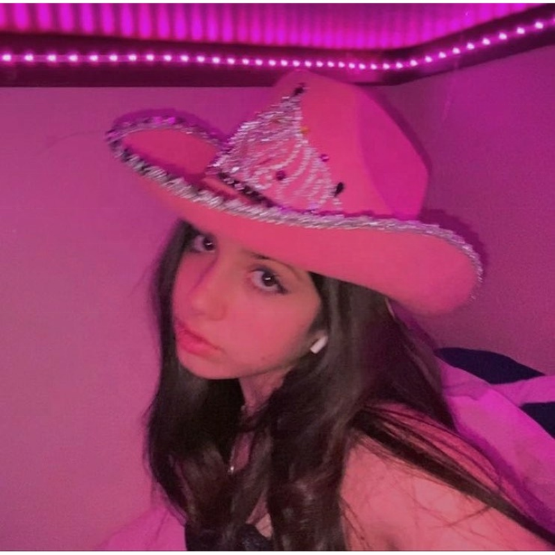 Western Felt Led Light Up Tiara Feathers Sombrero Pink Cowgirl Cowboy Hats For Ladies Women Girls Adult Festival Party