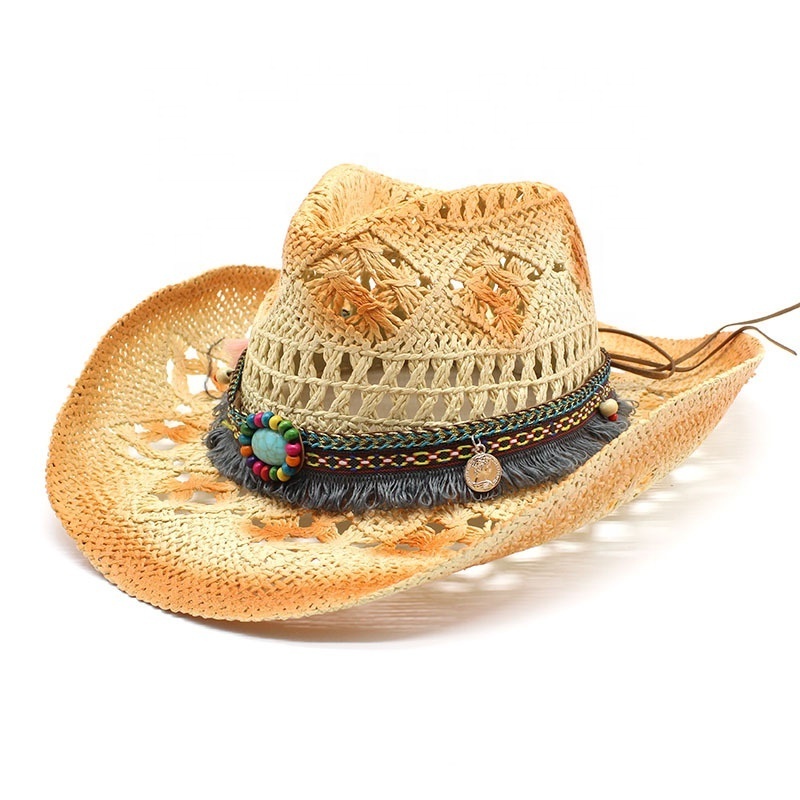 2023 Wholesale White Western Decor Chapeau sombrero vaquero Straw Cowboy Hats For Women Girls Made in Mexico Cow Boy Party