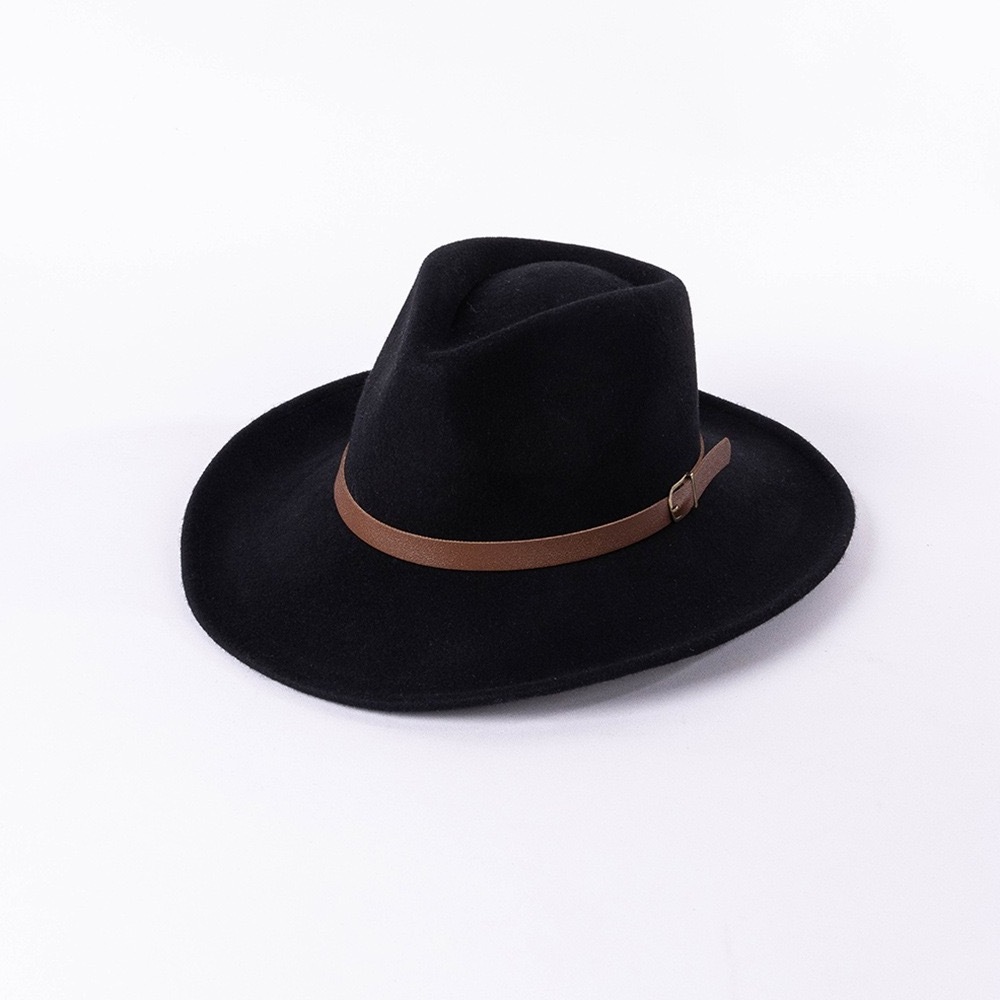 2022 Wholesale Black White Pink Felt Cowboy Unisex light up Fedora Felt Cowboy Hat for Man Women Summer Hats Winter Made Mexico