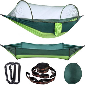 Camping Garden Hammock With Mosquito Net Outdoor Furniture Bed Strength Parachute Fabric Sleep Swing Portable Hanging