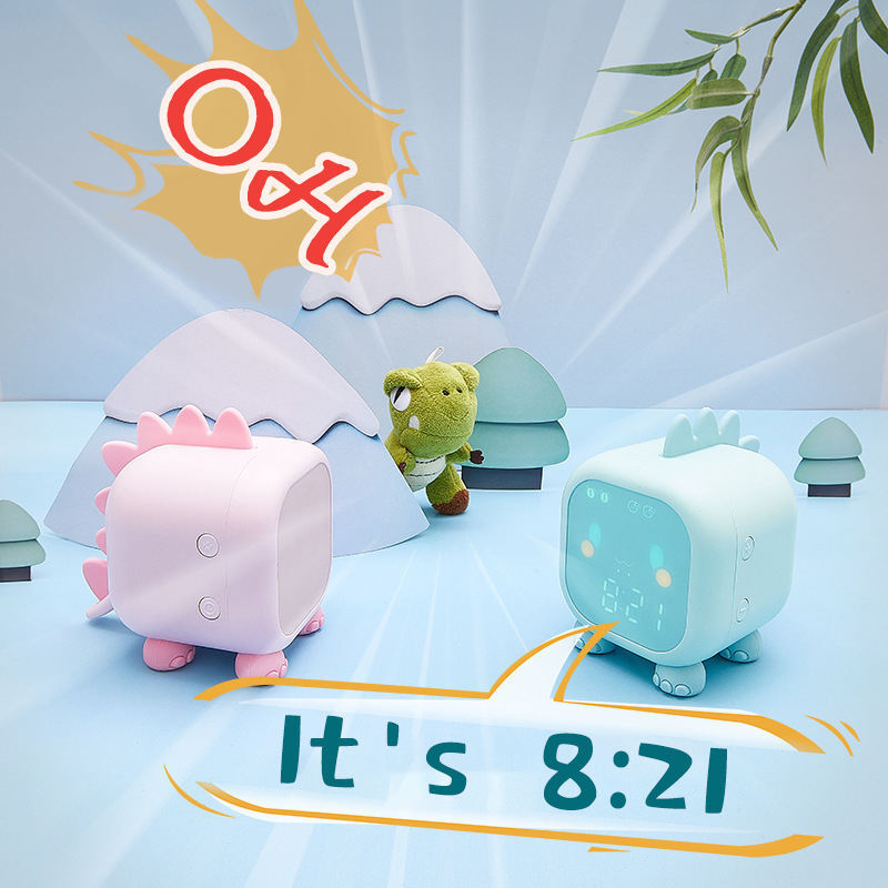 YIZHI Cute Dinosaur Digital Alarm Clock  For Children With Night Light Bedside Desktop Kids Sleep Training Wake Up Clock