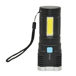 Cob Glare Rechargeable Flashlight Outdoor Led Portable Camping Fishing Light Mini Handheld Torch 4 LED Flashlight