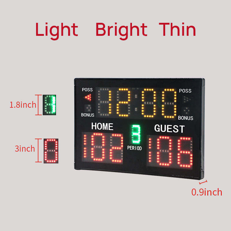 YIZHI Basketball Digital Scoreboard Remote Battery Powered Portable Tabletop Electronic Scoreboard with Countdown Timer for Game