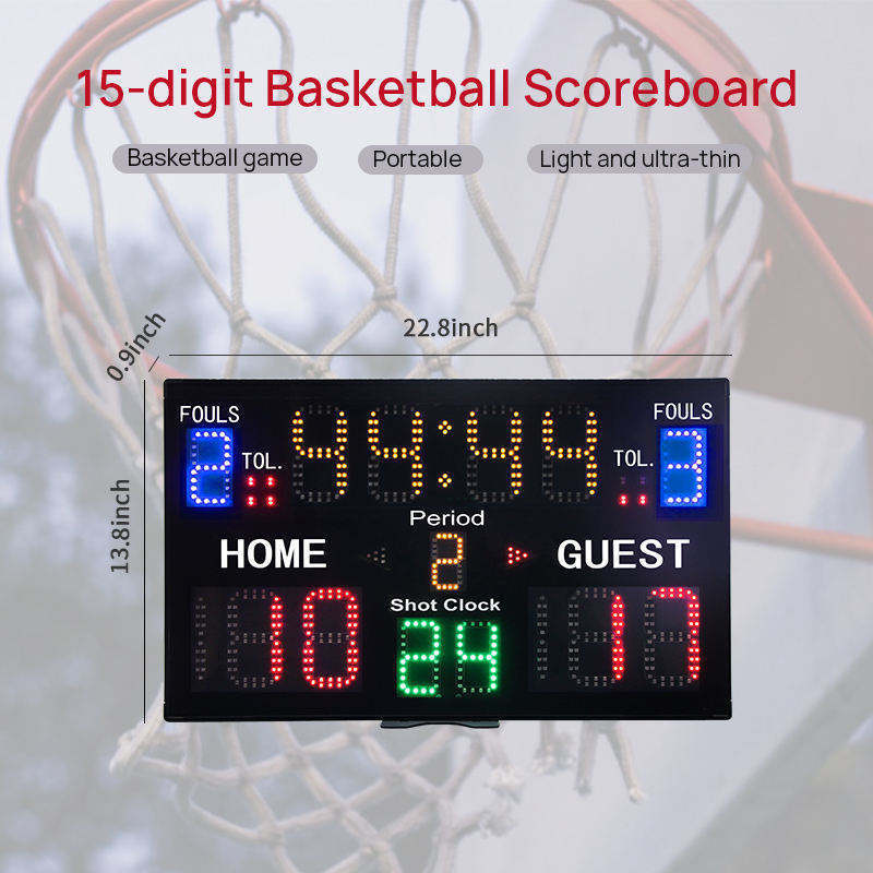 YIZHI Multifunctional Electronic LED Basketball Scoreboard Remote Control Digital Scoreboard with Countdown Timer Score Board