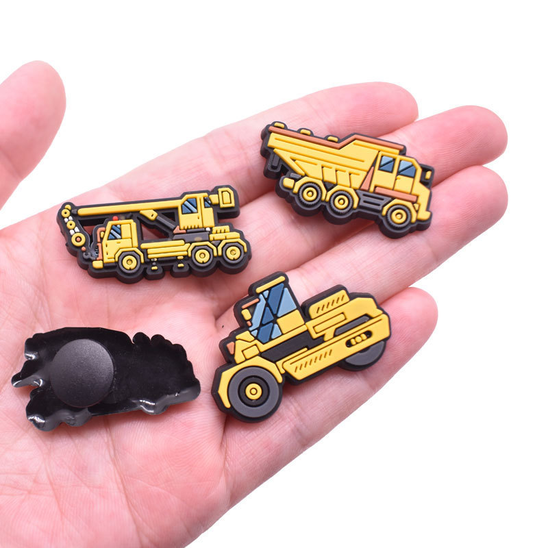 Cartoon Excavator Soft Pvc Clog Croc Shoe Charms Buckles For Clog Croc Charms Shoe Accessories Decorations Wholesale