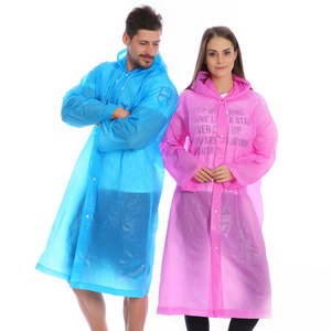 YIZHI Portable Non-disposable Emergency Plastic Adult Waterproof Raincoat EVA Poncho for Hiking Men Women Rainwear