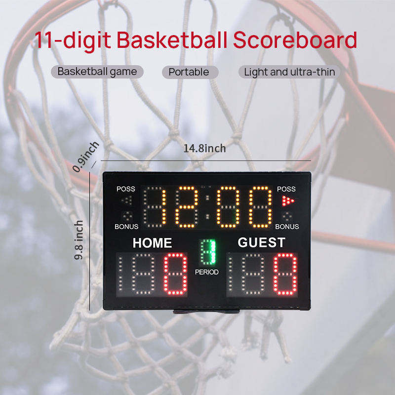 YIZHI Basketball Digital Scoreboard Remote Battery Powered Portable Tabletop Electronic Scoreboard with Countdown Timer for Game