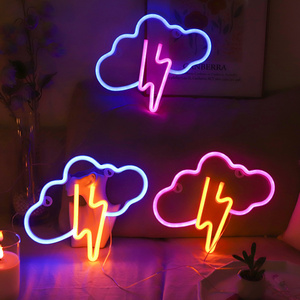 YIZHI Hanging Usb Battery Operated Neon Light Night Lamp Led Shower Clouds Neon Sign For Wall Kids Room Party Wedding Deco