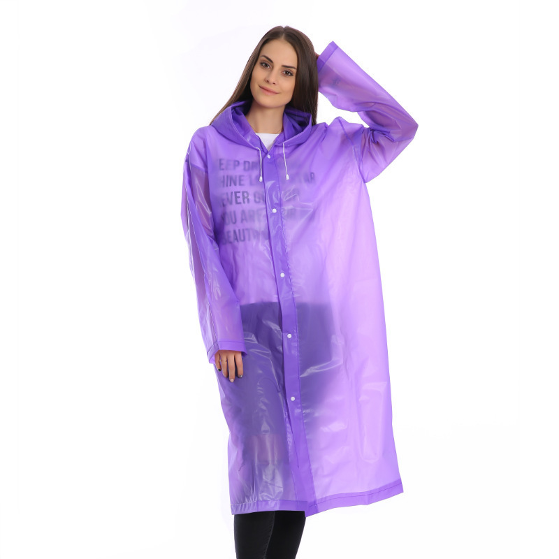 YIZHI Portable Non-disposable Emergency Plastic Adult Waterproof Raincoat EVA Poncho for Hiking Men Women Rainwear