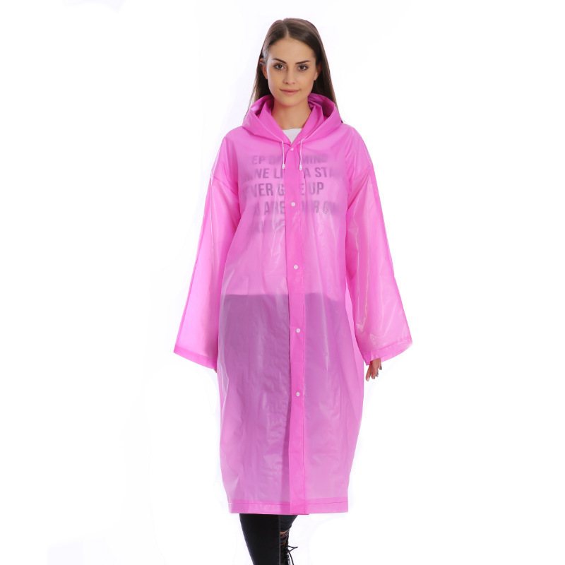 YIZHI Portable Non-disposable Emergency Plastic Adult Waterproof Raincoat EVA Poncho for Hiking Men Women Rainwear