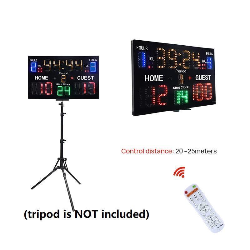 YIZHI Multifunctional Electronic LED Basketball Scoreboard Remote Control Digital Scoreboard with Countdown Timer Score Board