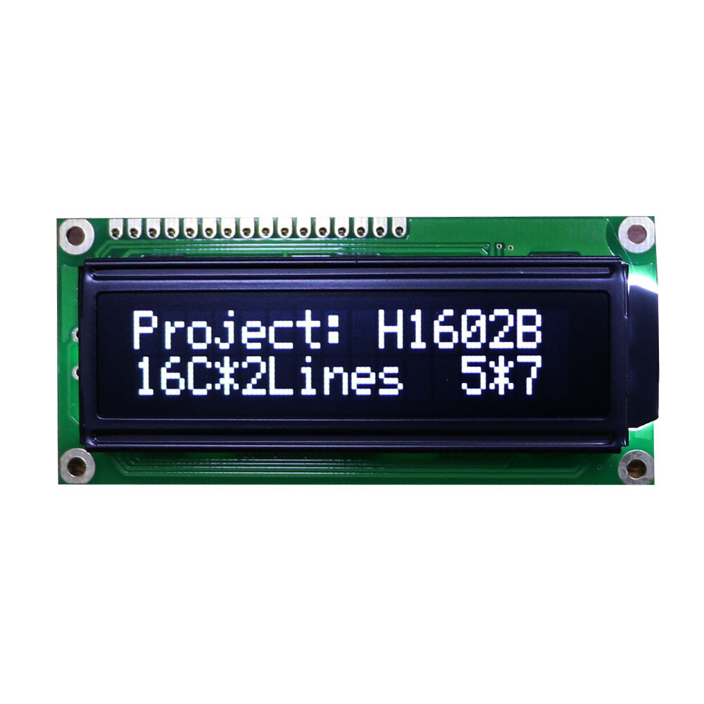 Factory price black 16x2 module 3.3v driving voltage 32 character lcd display