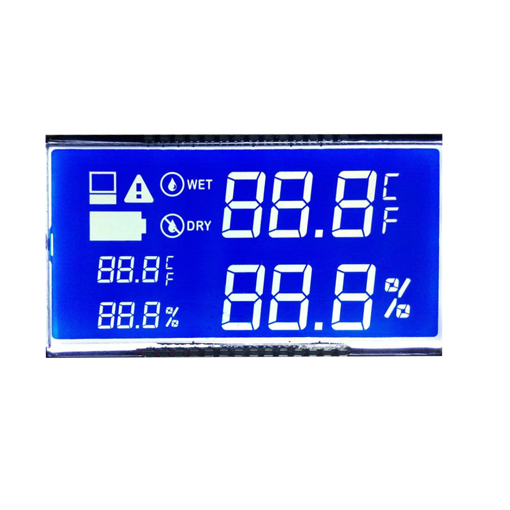 Low power TN transflective positive monochrome alphanumeric LCD display