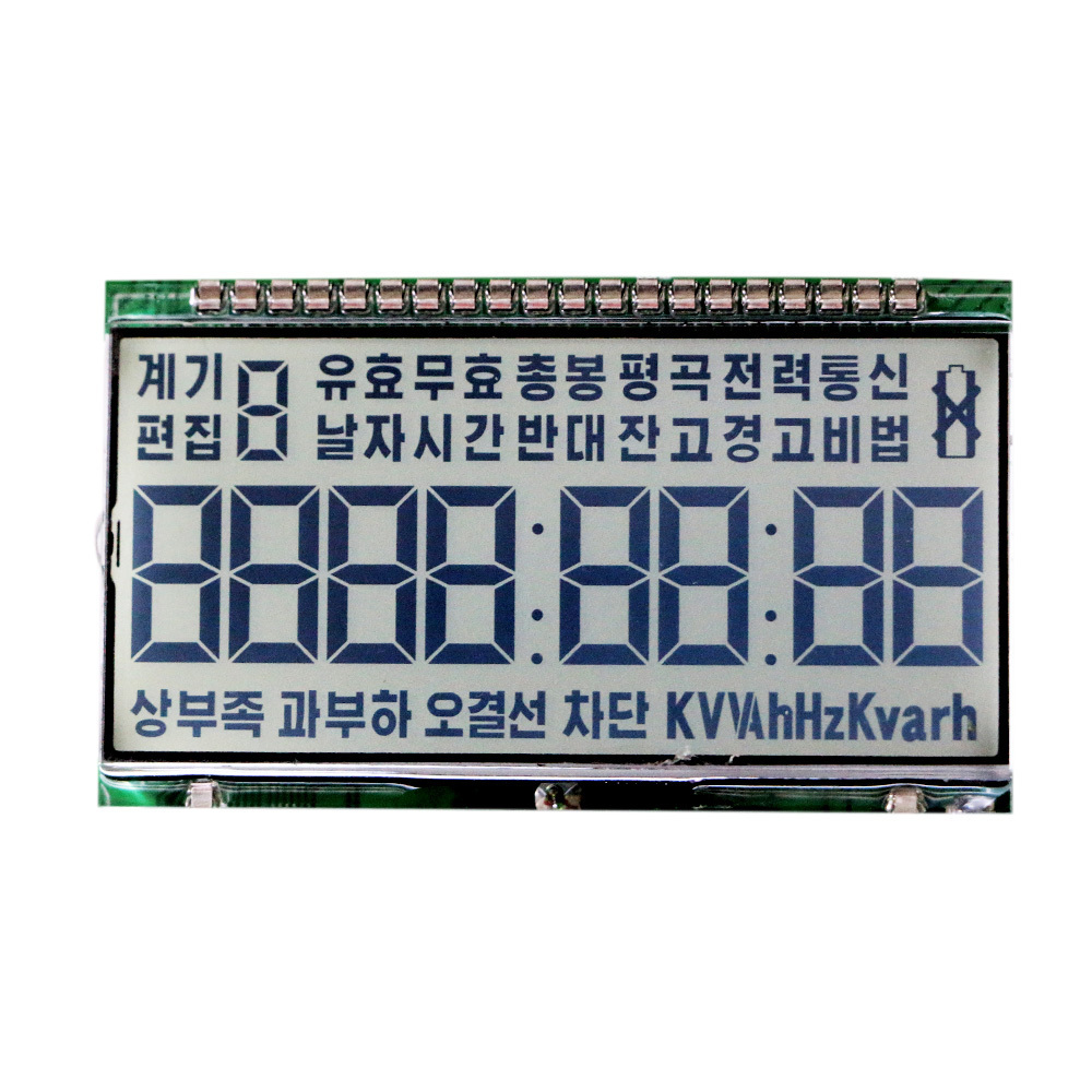 Low power TN transflective positive monochrome alphanumeric LCD display