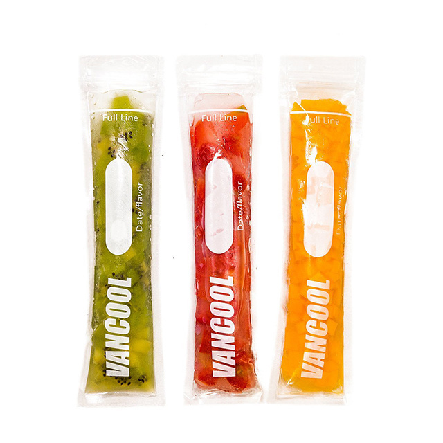 BPA Free Ice Pop Pouch Packaging Zip Top Ice Popsicle Mold Bag