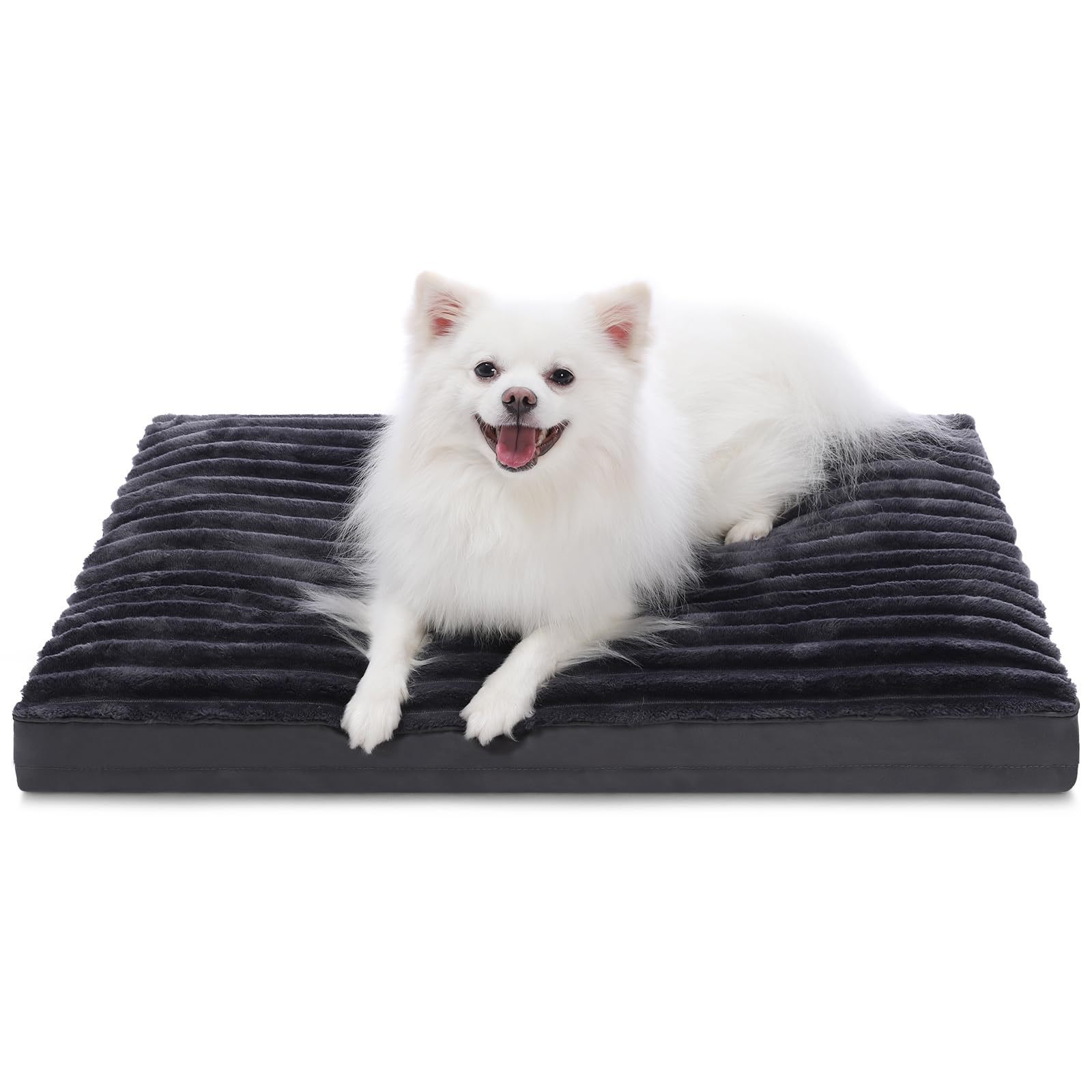 Medium Dog Bed Washable with Removable Cover Waterproof, Soft Flannel Dog Crate Beds, Anti-Slip Pet Beds Kennel Pad