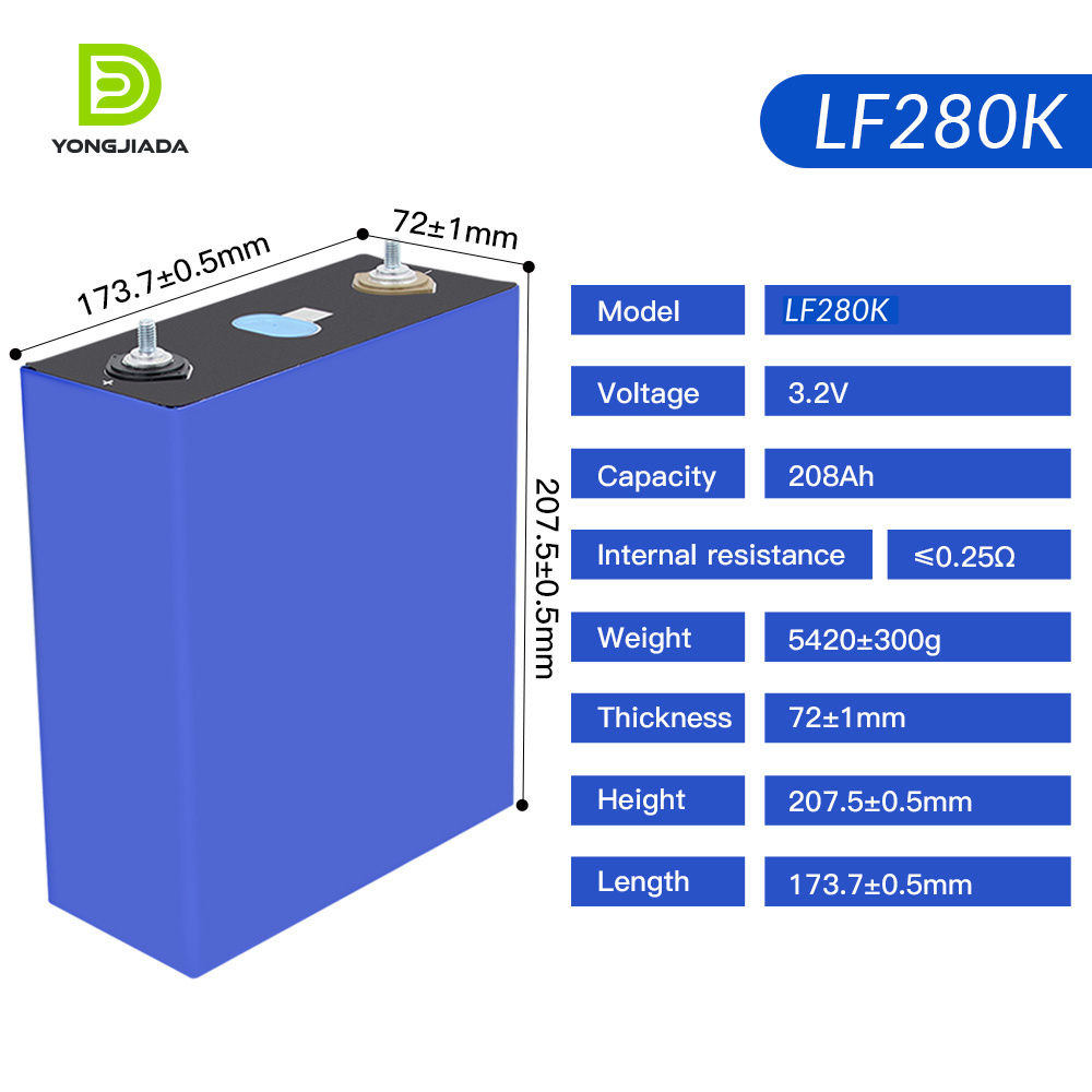 Grade A 280Ah 10000cycle Lifepo4 Lithium CATL EV LF280K 3.2V 560Ah Prismatic LFP Cells 12V 24V 48V Off Grid Solar Energy Battery