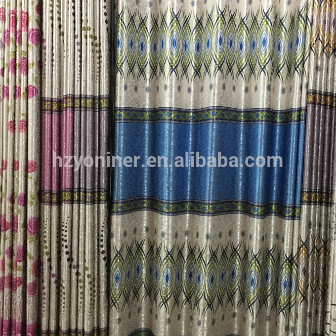 latest curtain designs blackout curtain with magnetic strip printed curtain fabric